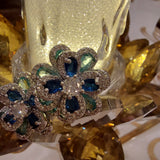 Sapphire Gradient Flower Earrings