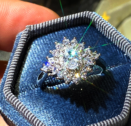 Round CZ Silver Ring