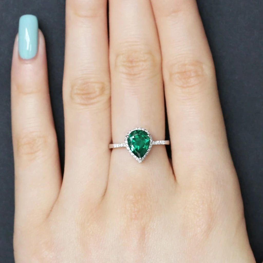 Pear Shape Emerald Ring