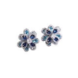 Sapphire Gradient Flower Earrings