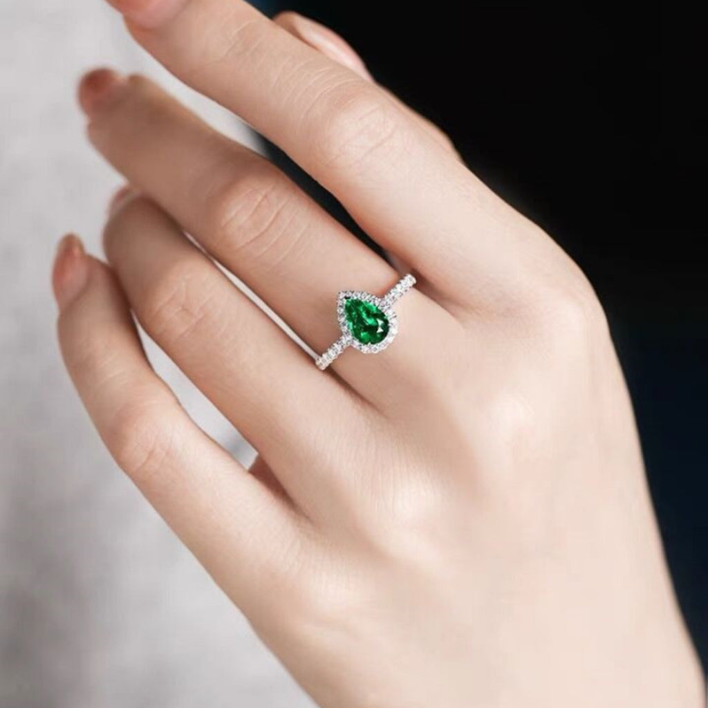 Pear Shape Emerald Ring
