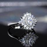 Round CZ Silver Ring